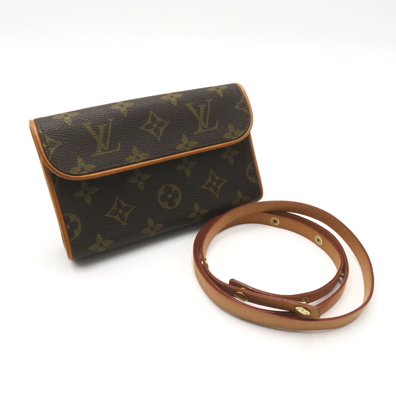 LOUIS VUITTON Florentine Pochette Waist Bag Body Bag Brown Monogram PVC coated canvas M51855