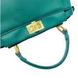 FENDI Peekaboo Leather Green Shoulder Bag Handbag Ladies