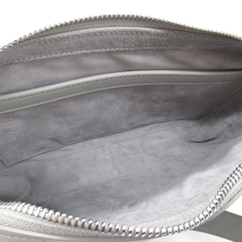 CELINE Medium Messenger Bag Shoulder Bag Gray leather