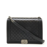 CHANEL Boy Chanel Matelasse Coco Mark Chain Shoulder Bag Leather Black