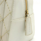 CHANEL Wild Stitch Handbag Boston Bag Leather White A14692