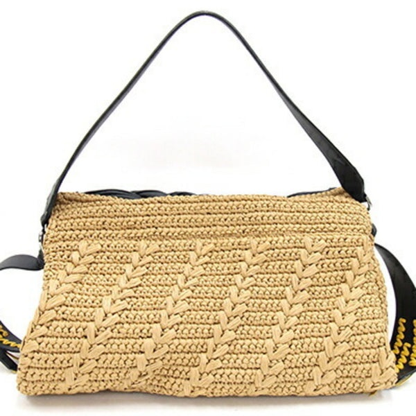 Givenchy Bag ID93 BB50EGB0W8 Natural Black Raffia Leather Basket Twist Women's GIVENCHY