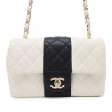 Chanel Chain Shoulder Bag Coco Mark Matelasse Lambskin A69900 CHANEL Flap White Black