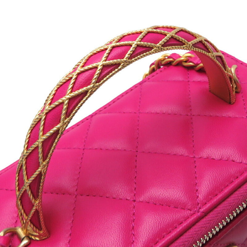 Chanel Vanity Women's Shoulder Bag AP1341 Lambskin Eo Pink