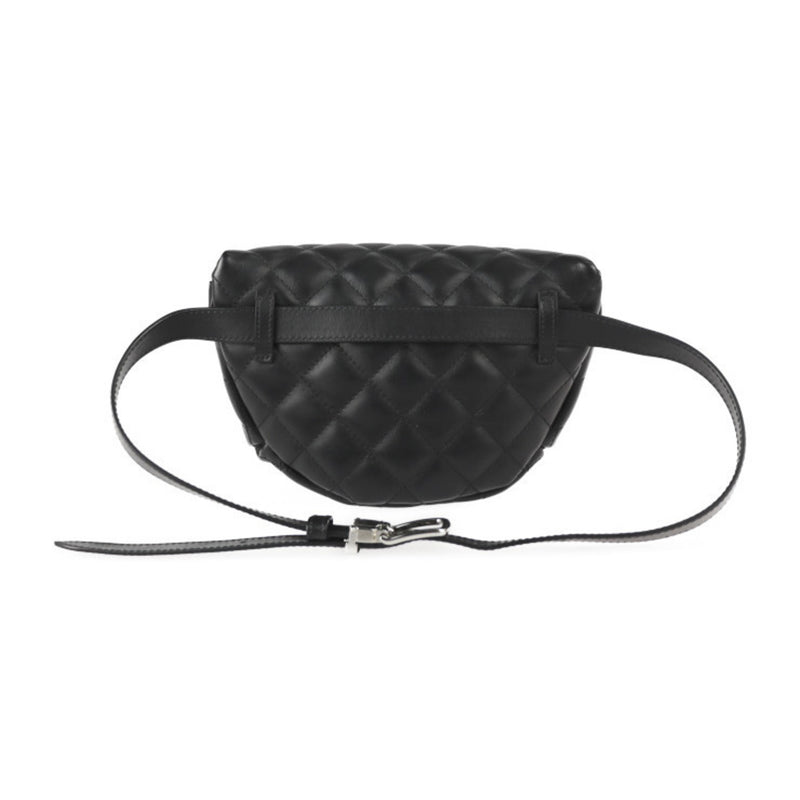 CHANEL Chanel matelasse body bag lambskin black uniform belt silver metal fittings