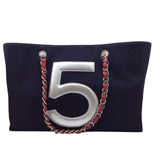 CHANEL No.5 Chain Tote Bag Number Five Navy A18644 Handbag Shoulder Chocolate Bar Lessons Beach Eco Women's