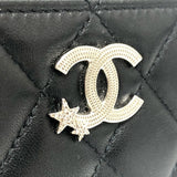 CHANEL AP3732 Matelasse Coco Mark Star Card Coin Purse Wallet/Coin Case Lambskin Women's Black