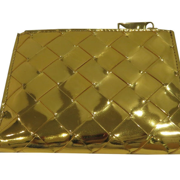 BOTTEGA VENETA Intrecciato Small Wallet Gold Lambskin Men's Women's