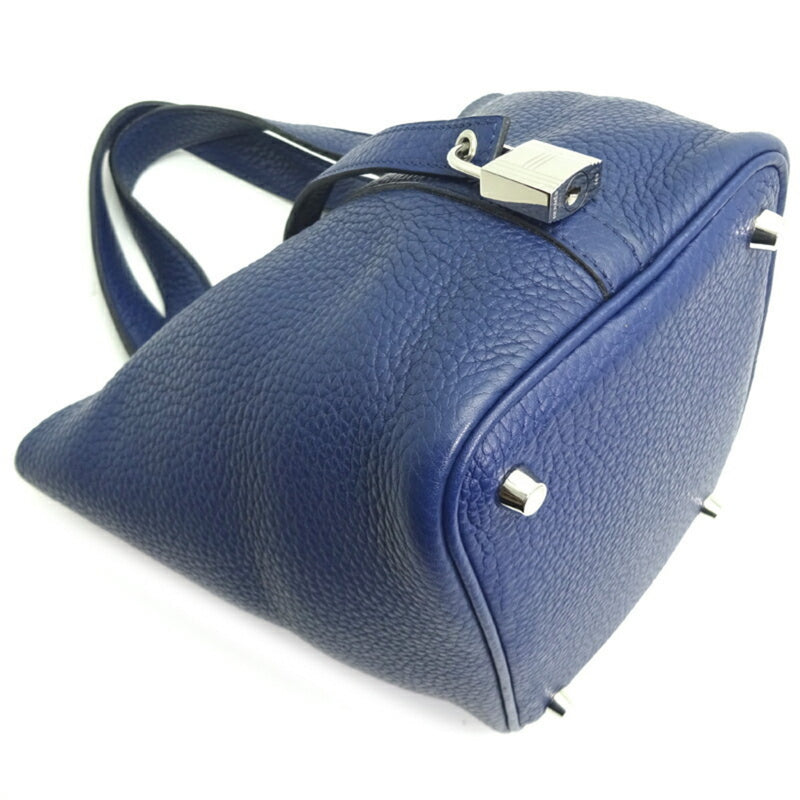 Hermes Picotin Lock PM □R stamp 2014 Women's handbag Taurillon Clemence Blue Saphir (Navy)