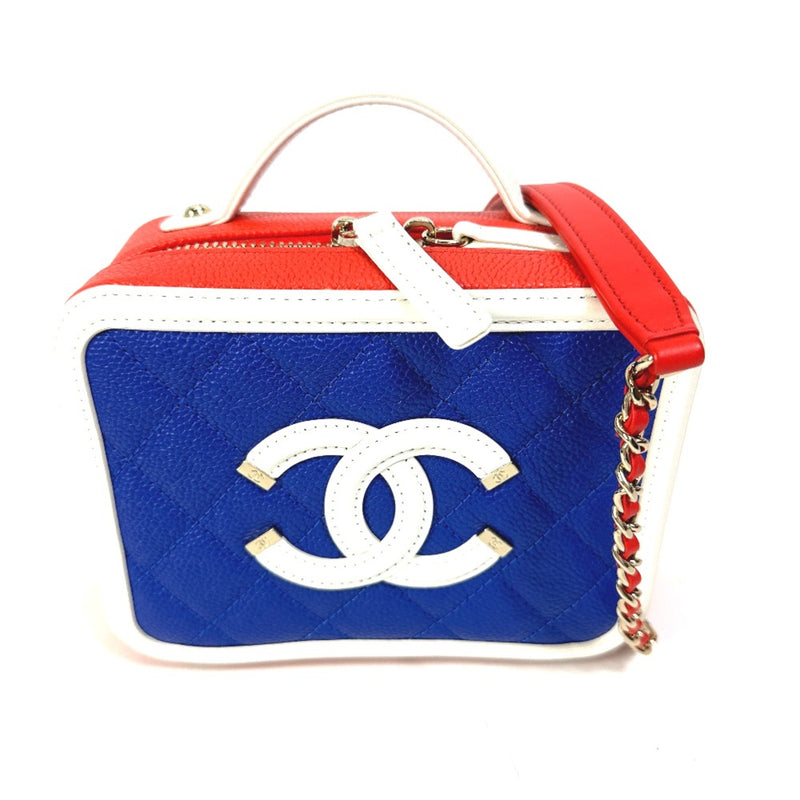 Chanel A93342 CC Mark Tricolor Shoulder Bag Red