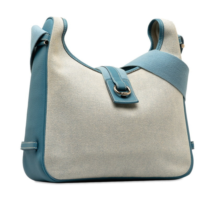 Hermes Sako Shoulder Bag Blue Toile H Women's HERMES