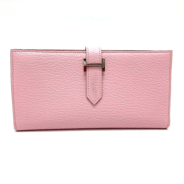 Hermes HHardware Machi has Long Wallet Rose cherry pink SilverHardware