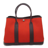 HERMES Garden Party TPM Cube/Rouge Seller Tote Bag Red Cube Rouge sellier Negonda leather canvas Toile officier