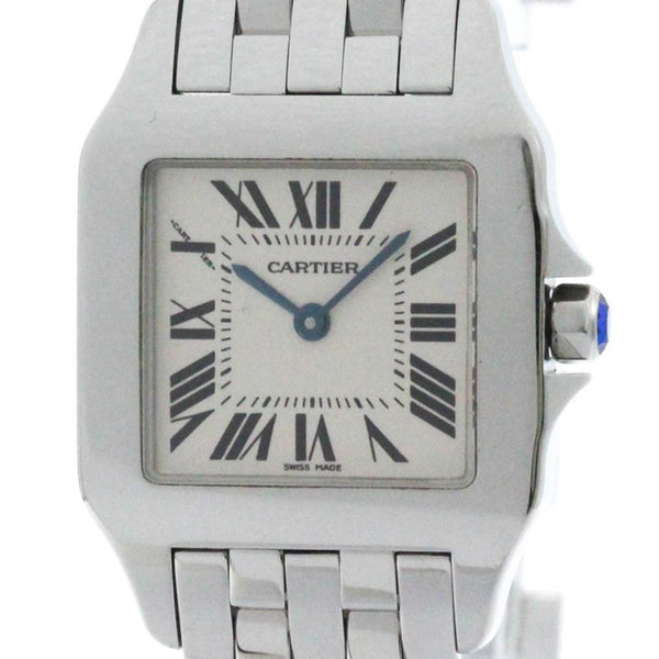 Polished CARTIER Santos Demoiselle Steel Quartz Unisex Watch W25065Z5 BF574858