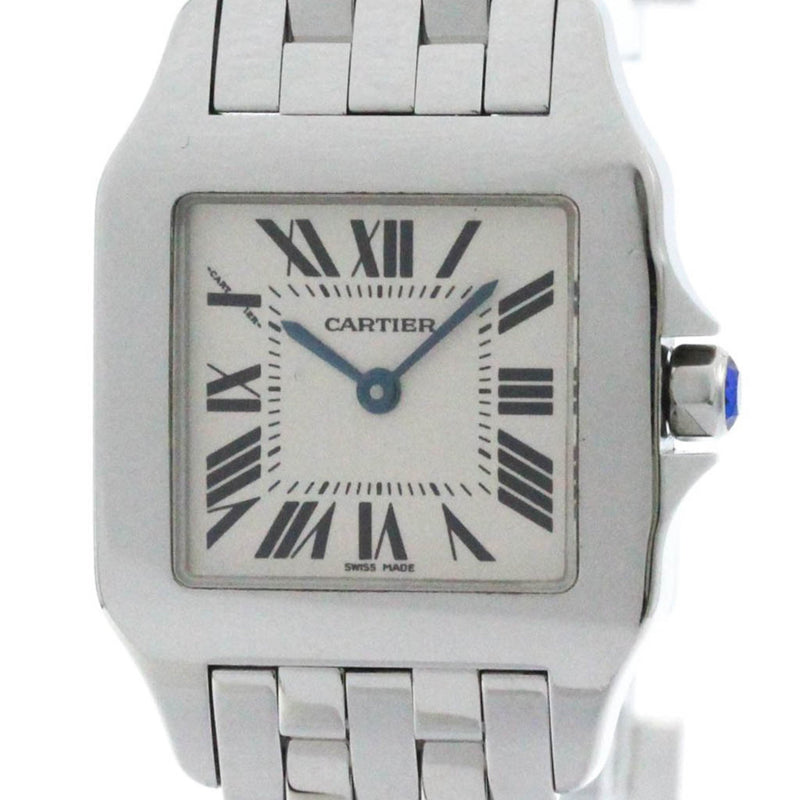 Polished CARTIER Santos Demoiselle Steel Quartz Unisex Watch W25065Z5 BF574858