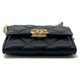 Chanel Chain Business Card Holder/Card Case Matelasse Coco Mark Caviar Skin CHANEL Shoulder Black