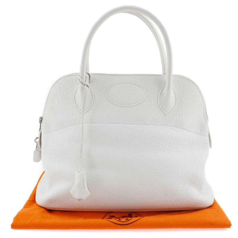 Hermes Bolide 31 Handbag Taurillon Clemence 2009 White □M A5 Bolide31 Women's