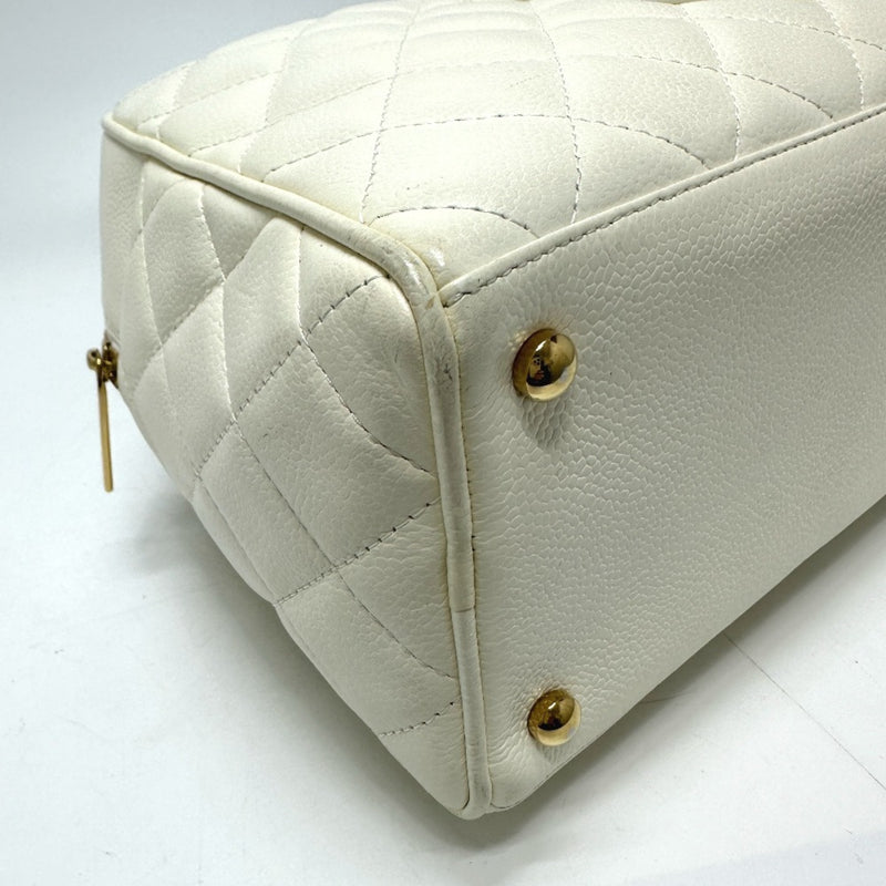 Chanel CC Mark Quilted Matelasse Bag Hand Bag White