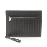 BOTTEGA VENETA Intrecciato Second Bag Clutch Leather Men's Black 732638V2E418803