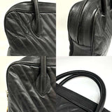 Chanel Caviar Skin Handbag Chevron V Stitch Black Leather CHANEL