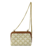 Celine Triomphe Chain Shoulder Bag Coated Canvas Women's