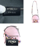 FENDI Crossbody Shoulder Bag Leather/Studded Light Pink/Multicolor Women's