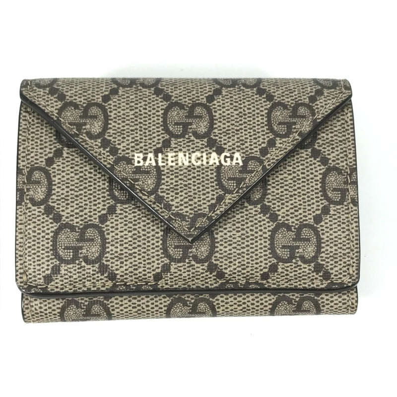 Gucci 681704 BALENCIAGA Balenciaga collaboration The Hacker Project Trifold wallet Beige White