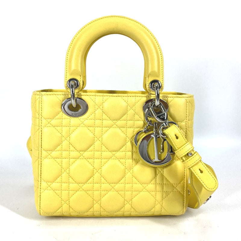 CHRISTIAN DIOR M0532PCAL LADY CHRISTIAN DIOR LADYDIOR 2WAY Hand Bag Star Shoulder Bag Hand Bag yellow