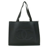 CHANEL Cocomark Tote Bag Large Shoulder Rubber Black