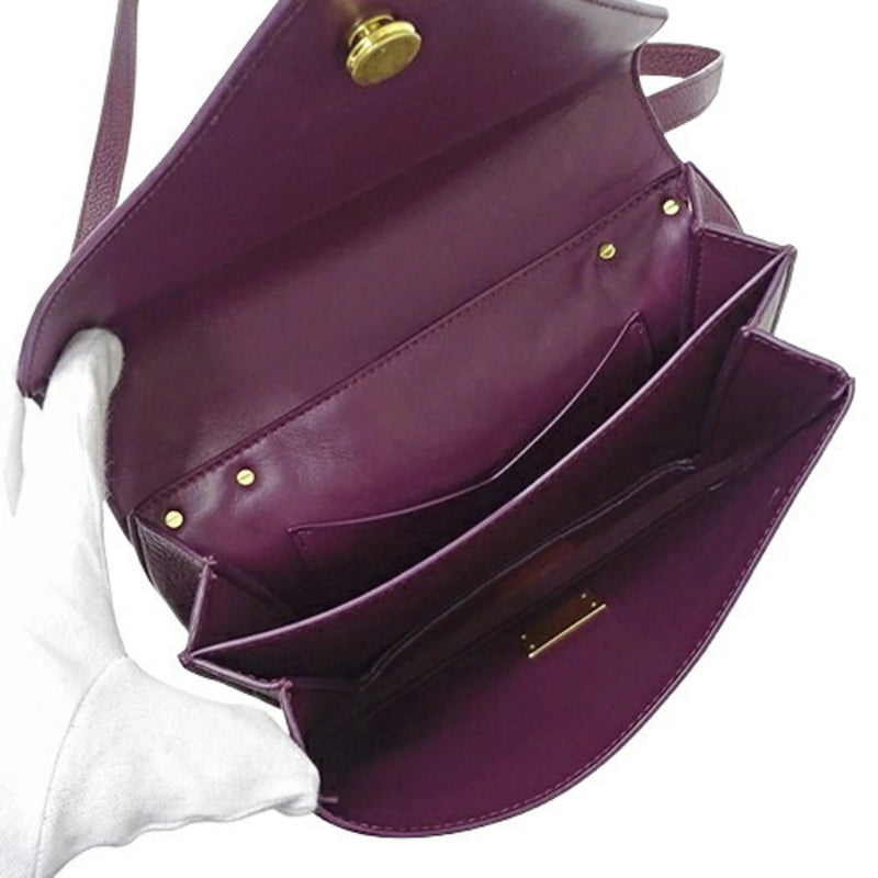 BOTTEGA VENETA Women's Bag Shoulder Handbag 2way Leather Purple Chain Compact