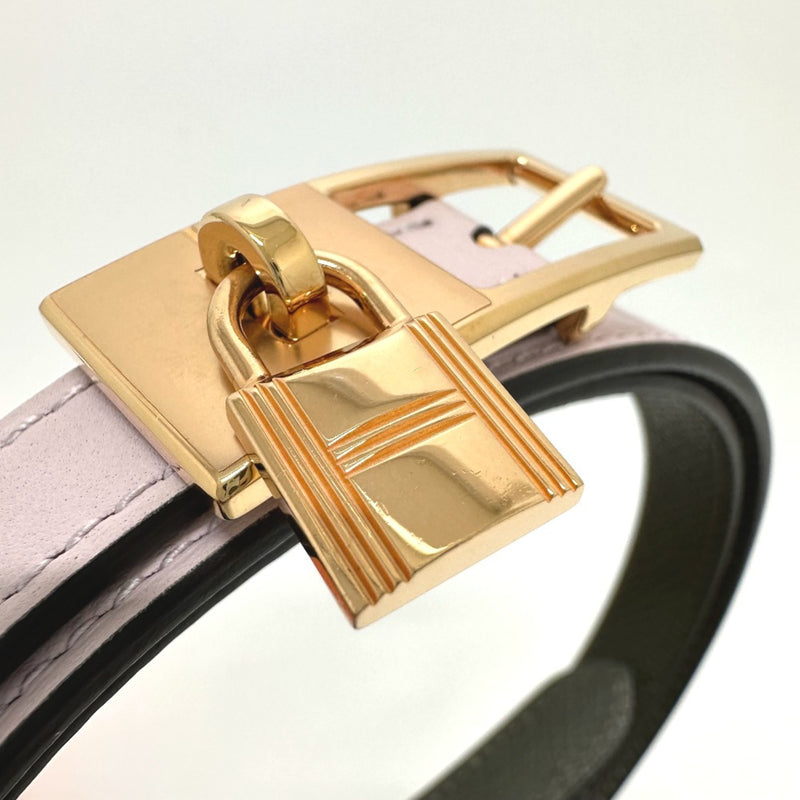 Hermes Cadena/fashion accessories reversible belt pink/khaki GoldHardware