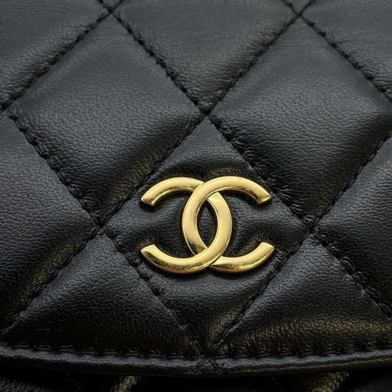 Chanel Chain Wallet Matelasse Coco Mark Lambskin AP3003 CHANEL Black