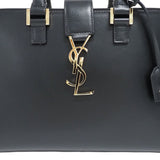 YSL SAINT LAURENT Baby Cabas Handbag Black 568853 Leather Women's