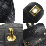 Chanel Shoulder Bag Matelasse Lambskin Black Chain Coco Mark Women's CHANEL