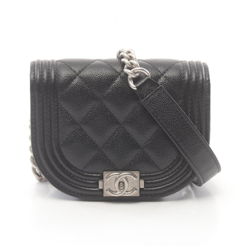 CHANEL Boy Chanel Matelasse Shoulder Bag Caviar Skin (Grained Calf) Women's Black AP3175