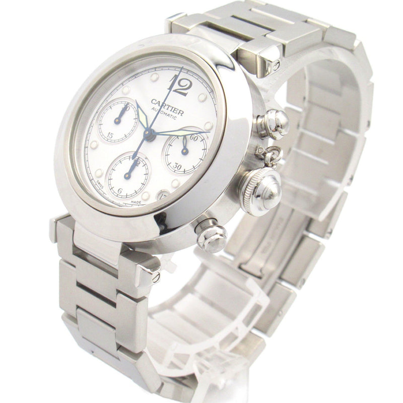 Cartier Pasha C Chrono Wristwatch Stainless Steel Men's White W31039M7