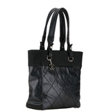 Chanel Coco Mark Paris Biarritz Tote PM Bag Handbag A34208 Black PVC Canvas Women's CHANEL