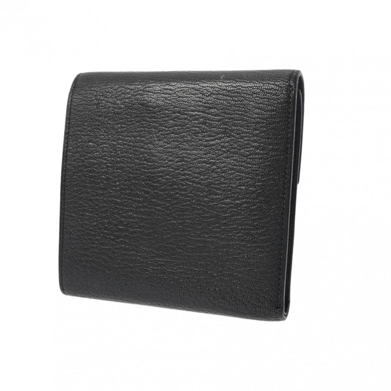 HERMES Click 12 Black D Stamp (around 2019) Unisex Chevre Bi-fold Wallet