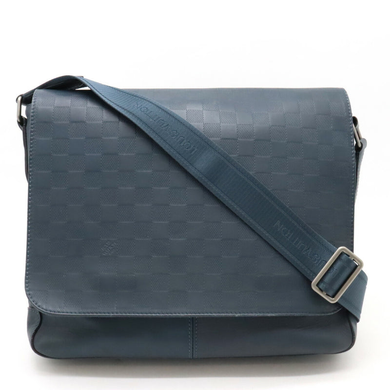 LOUIS VUITTON Damier Infini District MM Shoulder Bag Cosmos Navy N41283