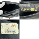 CHANEL Shoulder Bag V Stitch Leather Metal Black Gold Women's z1238