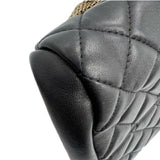 CHANEL Mademoiselle Bowling Bag Shoulder Handbag Lambskin Black No. 15 Chain Coco Mark Quilted Ladies