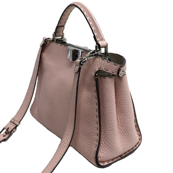 FENDI Selleria Peekaboo Essential 2Way Shoulder Bag Pink 8BN302 SMT F1B5C Women's