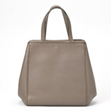 CELINE Small Fold Cabas Tote Bag 19407 Grained Calfskin Greige E-155535