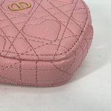 CHRISTIAN DIOR Pochette Crossbody 2WAY Bag Pouch Chain Bag Heart Cannage Shoulder Bag pink GoldHardware