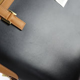 HERMES Escapada Handbag 040033CC-AJ Box Calf Vau Chamonix Chevre Noir Natural Bicolor