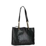 Chanel Triple Coco Mark Chain Shoulder Bag Tote Black Gold Caviar Skin Women's CHANEL