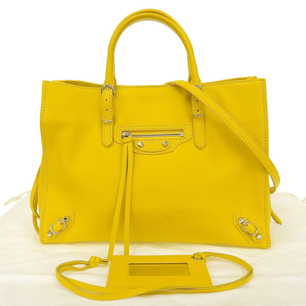 Balenciaga BALENCIAGA paper mini 2WAY bag leather yellow 370926