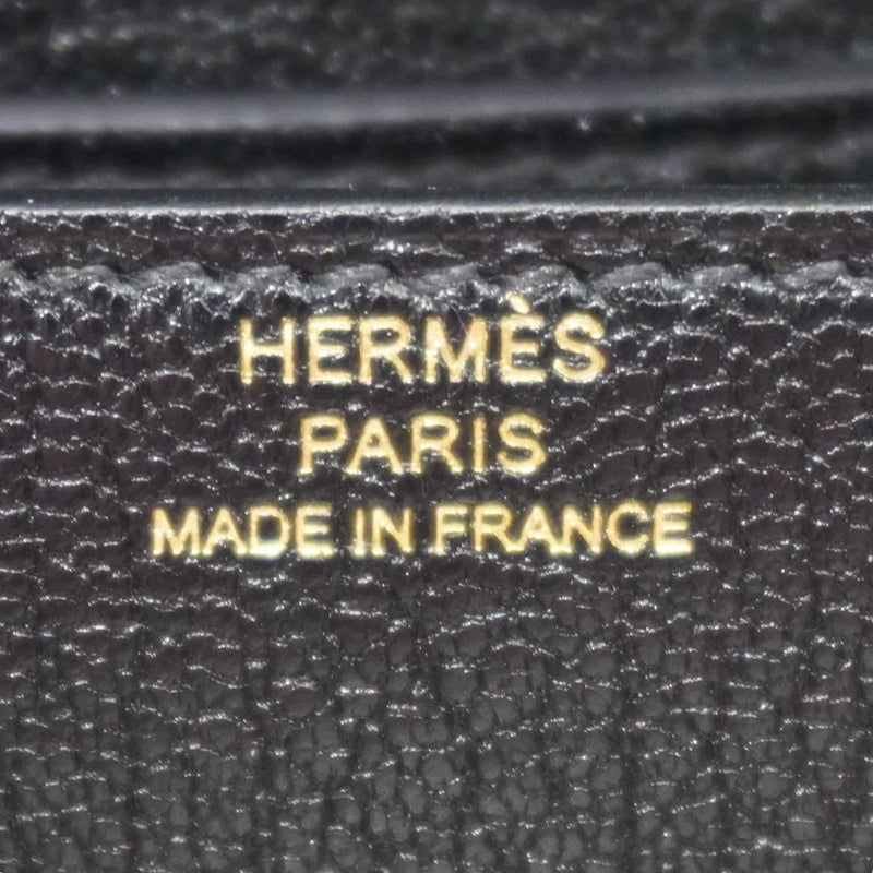 HERMES Sailor Compact Shoulder Bag Black G Metal Fittings Chevre B4 Women's Men's Bags