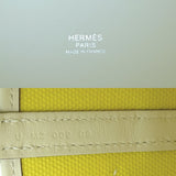 Hermes Picotan Lock Cargo PM U engraved with sticker on the bottom studs Women's handbag Swift Jaune Citron x Nata (Palladium)