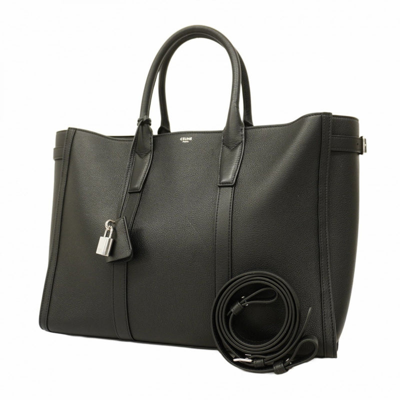 CELINE Tote Bag Leather Black Women's